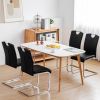 Set of 2 Faux Leather Black Upholstered Side Kitchen and Dining Room Chair