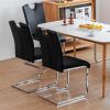 Set of 2 Faux Leather Black Upholstered Side Kitchen and Dining Room Chair