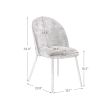 Velvet Seat Chair with Metal Legs for Kitchen Dining Room; Pack of 2. Blue