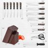 15 Pieces Stainless Steel Knife Block Set with Ergonomic Handle