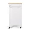 Medway Modern Glass Paneled Kitchen Trolley White