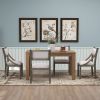 TREXM Retro Wood Dining Chairs Set of 4; Upholstered Chairs with Solid Wood Legs and Frame for Kitchen; Living Room; Dining Room (Gray)