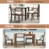 TREXM Retro Wood Dining Chairs Set of 4; Upholstered Chairs with Solid Wood Legs and Frame for Kitchen; Living Room; Dining Room (Gray)
