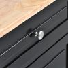 K&K kitchen cart with Rubber wood desktop rolling mobile kitchen island with storage and 5 draws 53 Inch width (Black)