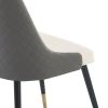 TREXM Kitchen Dining Chairs Set of 2; PU Leather Dining Chairs with Solid Wood and Metal Legs (Gray)
