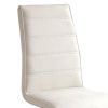 Contemporary White Padded Leatherette 2pc Side Chairs Set of 2 Chairs Kitchen Dining Room Metal Chrome Legs