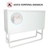 Double Glass Door Storage Cabinet with Adjustable Shelf U-Shaped Leg Cold-Rolled Steel Sideboard Furniture for Living Room Kitchen White