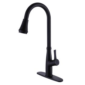 Black Kitchen Faucet with Pull Down Sprayer Single Handle Pull Out Kitchen Sink Faucet RKF9608MB