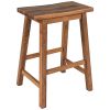TOPMAX Farmhouse Rustic 2-piece Counter Height Wood Kitchen Dining Stools for Small Places; Walnut