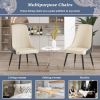TREXM Kitchen Dining Chairs Set of 2; PU Leather Dining Chairs with Solid Wood and Metal Legs (Gray)