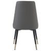 TREXM Kitchen Dining Chairs Set of 2; PU Leather Dining Chairs with Solid Wood and Metal Legs (Gray)
