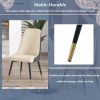 TREXM Kitchen Dining Chairs Set of 2; PU Leather Dining Chairs with Solid Wood and Metal Legs (Gray)