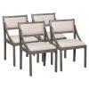 TREXM Retro Wood Dining Chairs Set of 4; Upholstered Chairs with Solid Wood Legs and Frame for Kitchen; Living Room; Dining Room (Gray)