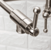 Lordear Wall Mount Kitchen Faucets Stainless Steel Folding Stretchable Double Joint Swing Arm