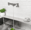 Lordear Wall Mount Kitchen Faucets Stainless Steel Folding Stretchable Double Joint Swing Arm