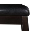 TOPMAX 4 Pieces Counter Height Wood Kitchen Dining Upholstered Stools for Small Places; Brown Finish+ Black Cushion