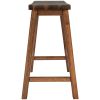 TOPMAX Farmhouse Rustic 2-piece Counter Height Wood Kitchen Dining Stools for Small Places; Walnut