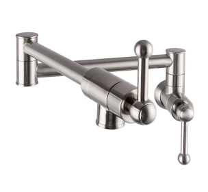 Lordear Wall Mount Kitchen Faucets Stainless Steel Folding Stretchable Double Joint Swing Arm