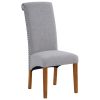 Set of 2 Uphostered Kitchen Dining Chairs w/Wood Legs; Padded Seat; Linen Fabric; Nails; Dining Chairs; Ideal for Dining Room; Kitchen; Living Room