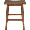 TOPMAX Farmhouse Rustic 2-piece Counter Height Wood Kitchen Dining Stools for Small Places; Walnut