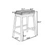 TOPMAX 4 Pieces Counter Height Wood Kitchen Dining Upholstered Stools for Small Places; Brown Finish+ Black Cushion