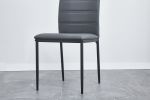 A set of 4 leather dining chairs with cushion and high back; painted metal legs; suitable for dining room; kitchen and living room X4 (LIGHT GREY)