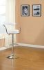 Contemporary Style White Color Bar Stool Counter Height Chairs Set of 2 Adjustable Swivel Kitchen Island Stools