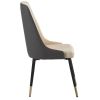 TREXM Kitchen Dining Chairs Set of 2; PU Leather Dining Chairs with Solid Wood and Metal Legs (Gray)