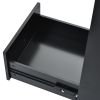K&K kitchen cart with Rubber wood desktop rolling mobile kitchen island with storage and 5 draws 53 Inch width (Black)