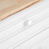 K&K kitchen cart with Rubber wood desktop rolling mobile kitchen island with storage and 5 draws 53 Inch width (White)