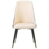 TREXM Kitchen Dining Chairs Set of 2; PU Leather Dining Chairs with Solid Wood and Metal Legs (Gray)
