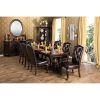 Traditional Formal Set of 2 Side Chairs Brown Cherry Solid wood Chair Padded Leatherette Tufted Upholstered Kitchen Dining Room Furniture