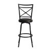 Vintage Industrial Counter Height Bar Stools Set of 2; Swivel Barstools with Metal Back for Kitchen Island; 26 Inch Height Round Seat
