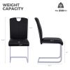 Set of 2 Faux Leather Black Upholstered Side Kitchen and Dining Room Chair