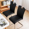 Set of 2 Faux Leather Black Upholstered Side Kitchen and Dining Room Chair