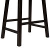 TOPMAX 4 Pieces Counter Height Wood Kitchen Dining Upholstered Stools for Small Places; Brown Finish+ Black Cushion