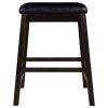 TOPMAX 4 Pieces Counter Height Wood Kitchen Dining Upholstered Stools for Small Places; Brown Finish+ Black Cushion