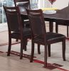 Set of 2 Side Chairs Brown Color wood finish Mid-Century Modern Padded Faux Leather Seat And Back Kitchen Dining Furniture