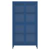 Four Glass Door Storage Cabinet with Adjustable Shelves and Feet Cold-Rolled Steel Sideboard Furniture for Living Room Kitchen Blue