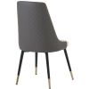 TREXM Kitchen Dining Chairs Set of 2; PU Leather Dining Chairs with Solid Wood and Metal Legs (Gray)