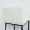 Cheap Modern Design High Counter Stool metal legs Kitchen Restaurant white pu Bar Chair(set of 2)