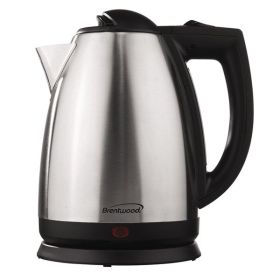 Brentwood 2.0 L Stainless Steel Electric Cordless Tea Kettle 1000W (Brushed)