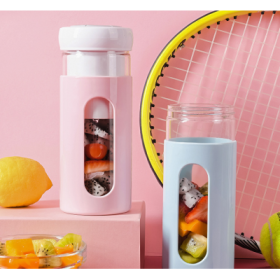 Portable Blender Electric Fruit Juicer USB Rechargeable Smoothie Blender Mini Fruit Juice Maker Handheld Kitchen Mixer Vegetable Blenders (Color: Pink)