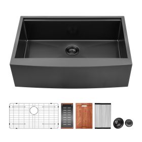 Lordear Farmhouse Sink 30 Inch Kitchen Sink Apron Front Single Bowl Workstation Stainless Steel Sink (Style: Style 2)