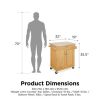 Kitchen island cart with drawers and storage rack spice rack; towel rack; butcher block countertop; white and natural