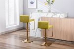 SUPERJARE Bar Stools - Swivel Barstool Chairs with Back; Modern Pub Kitchen Counter Height; velvet ( 1pc/ctn )