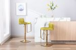 SUPERJARE Bar Stools - Swivel Barstool Chairs with Back; Modern Pub Kitchen Counter Height; velvet ( 1pc/ctn )