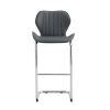 Bar chair modern design for dining and kitchen barstool with metal legs set of 4 (Grey)