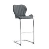 Bar chair modern design for dining and kitchen barstool with metal legs set of 4 (Grey)